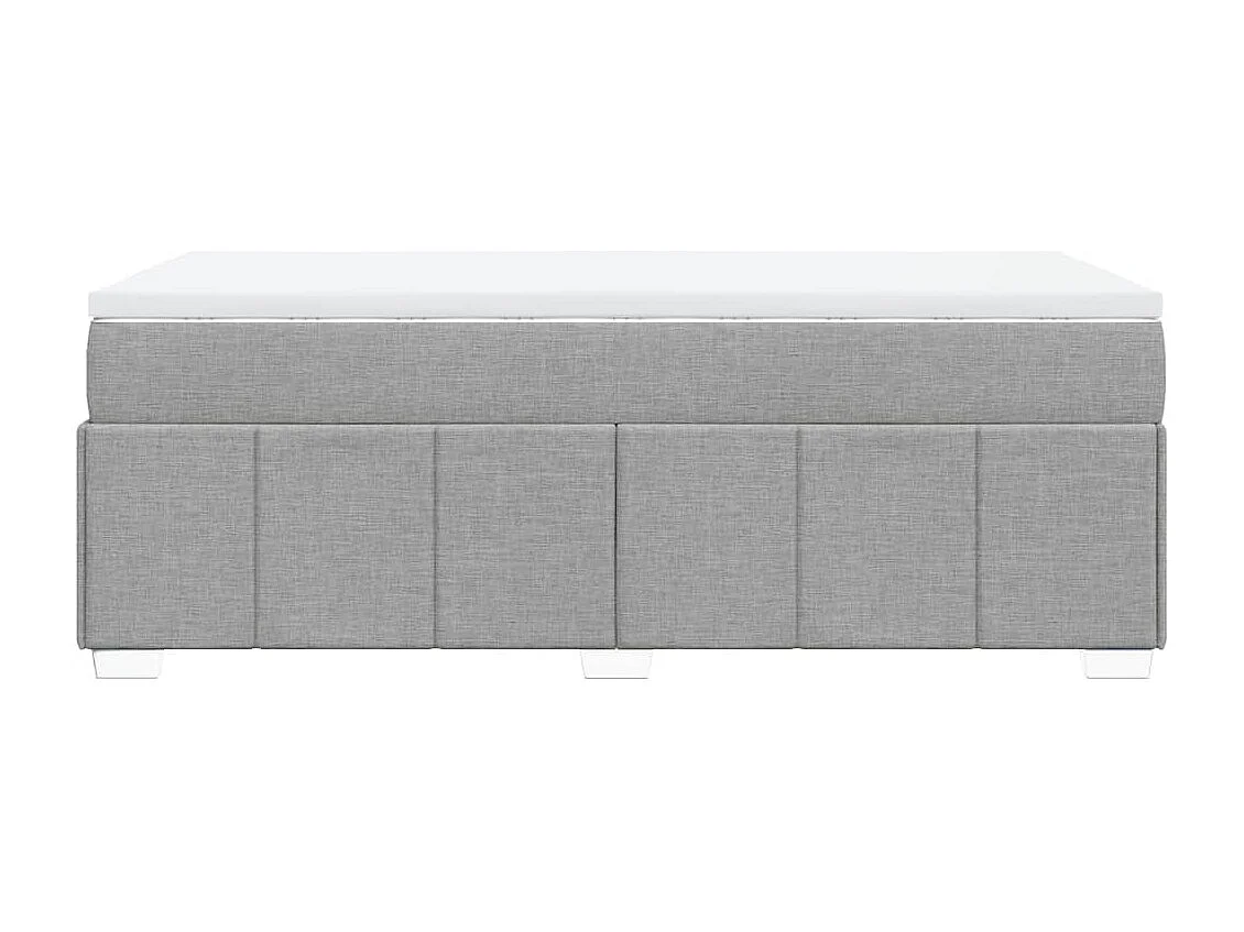 Cama box spring con colchón tela gris claro 90x190 cm