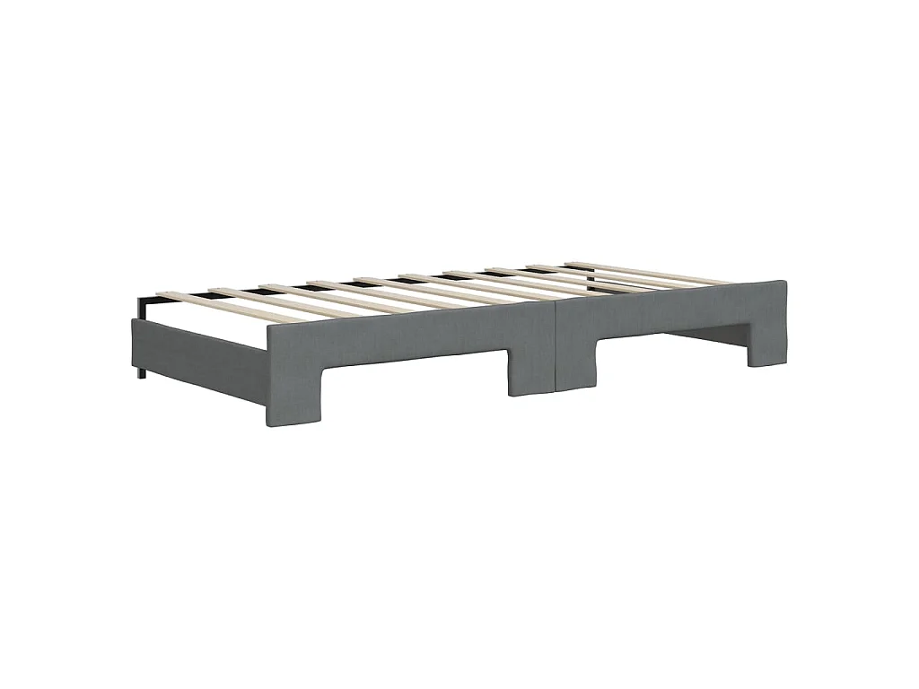 Slaapbank onderschuifbed en lades 90x190 cm stof donkergrijs