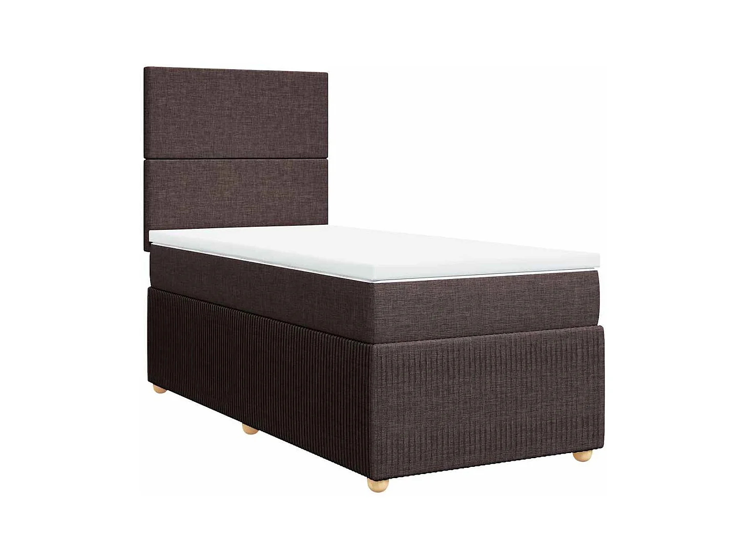 Boxspringbett mit Matratze Dunkelbraun 90x190 cm Stoff