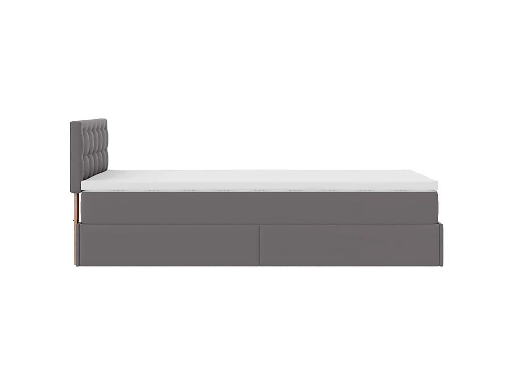 Ottoman bed met matrassen en LED's 100x200cm kunstleer grijs