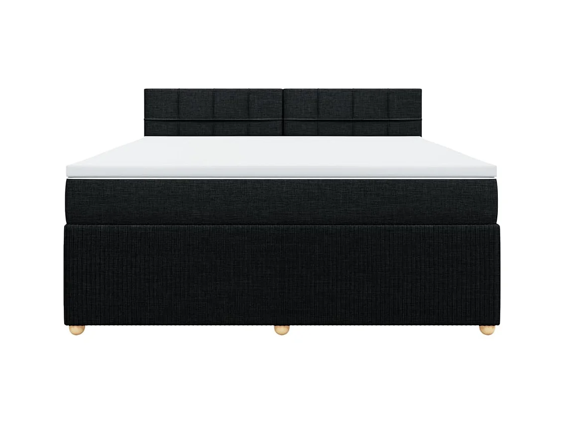 Cama com molas/colchão 180x200 cm tecido preto