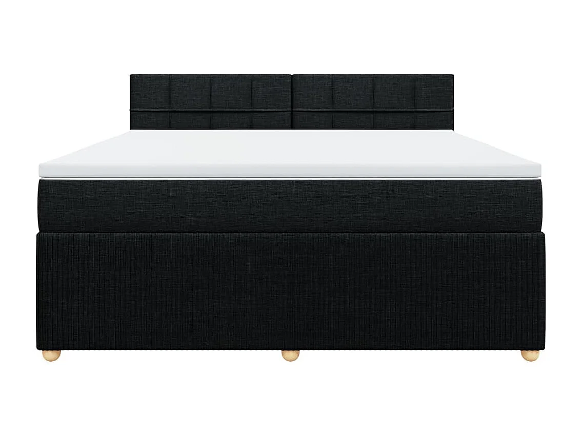 Giroletto a Molle con Materasso Nero 180x200 cm in Tessuto