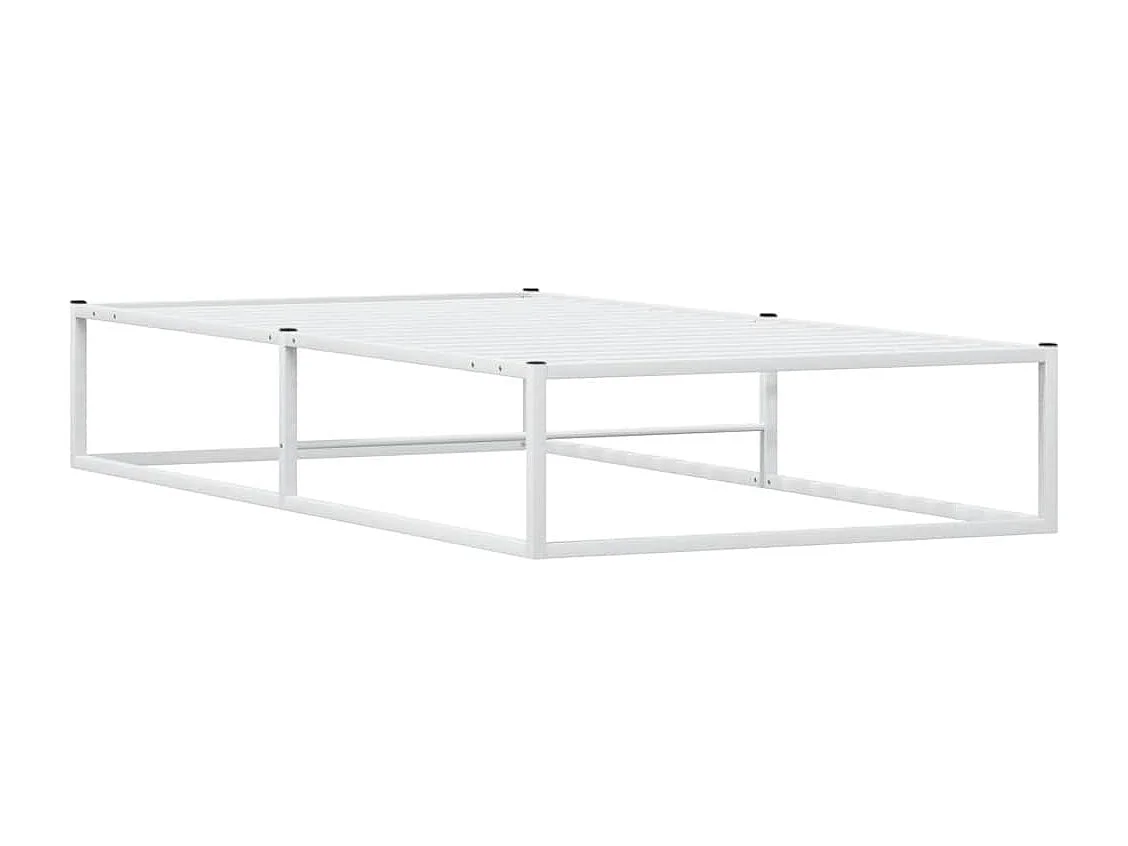 Cadre de lit sans matelas blanc 100x200 cm métal