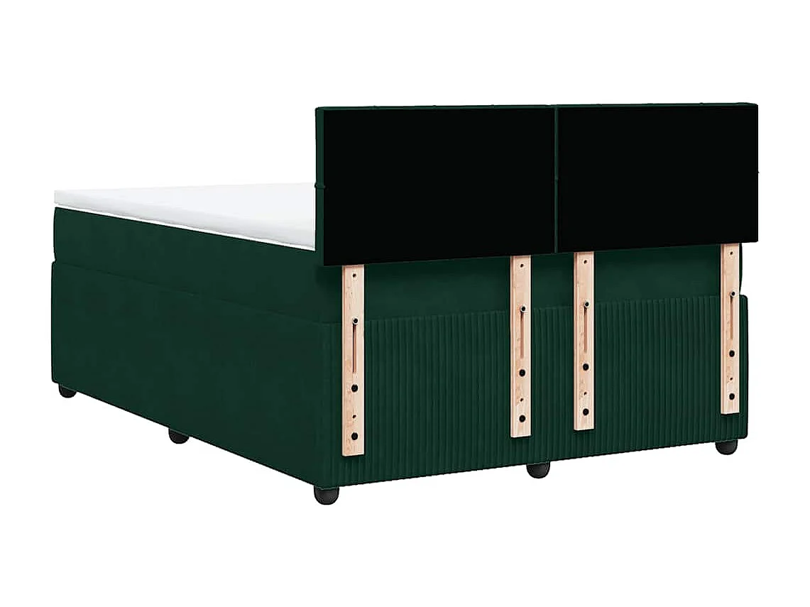 Sommier à lattes de lit et matelas Vert foncé 140x190cm Velours
