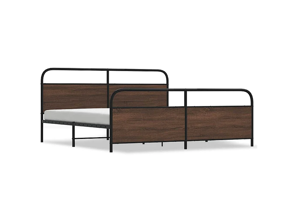 Cadre de lit en métal sans matelas chêne marron 180x200 cm