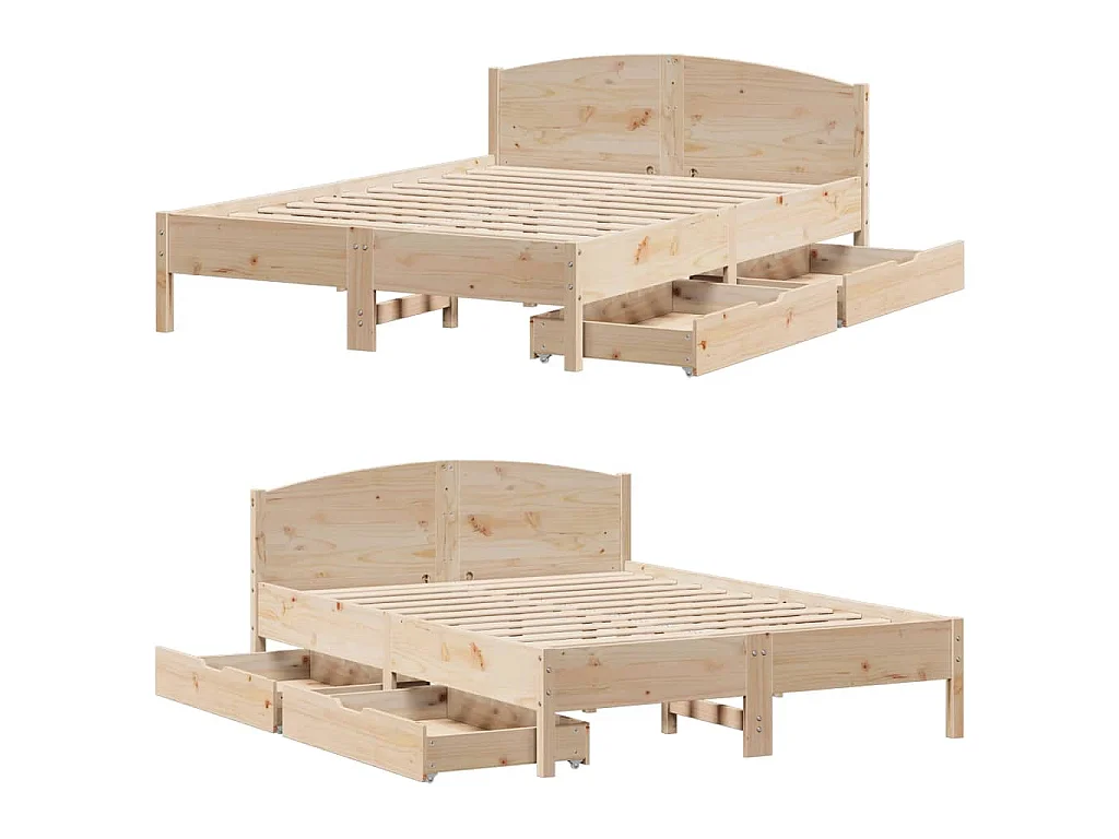 Massivholzbett ohne Matratze 160x200 cm Kiefernholz