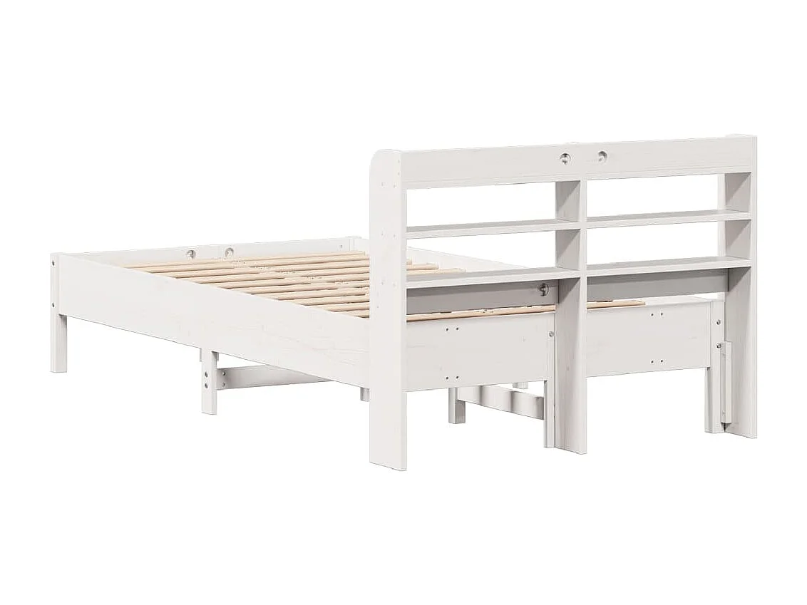 Giroletto senza Materasso Bianco 100x200 cm Legno Massello Pino