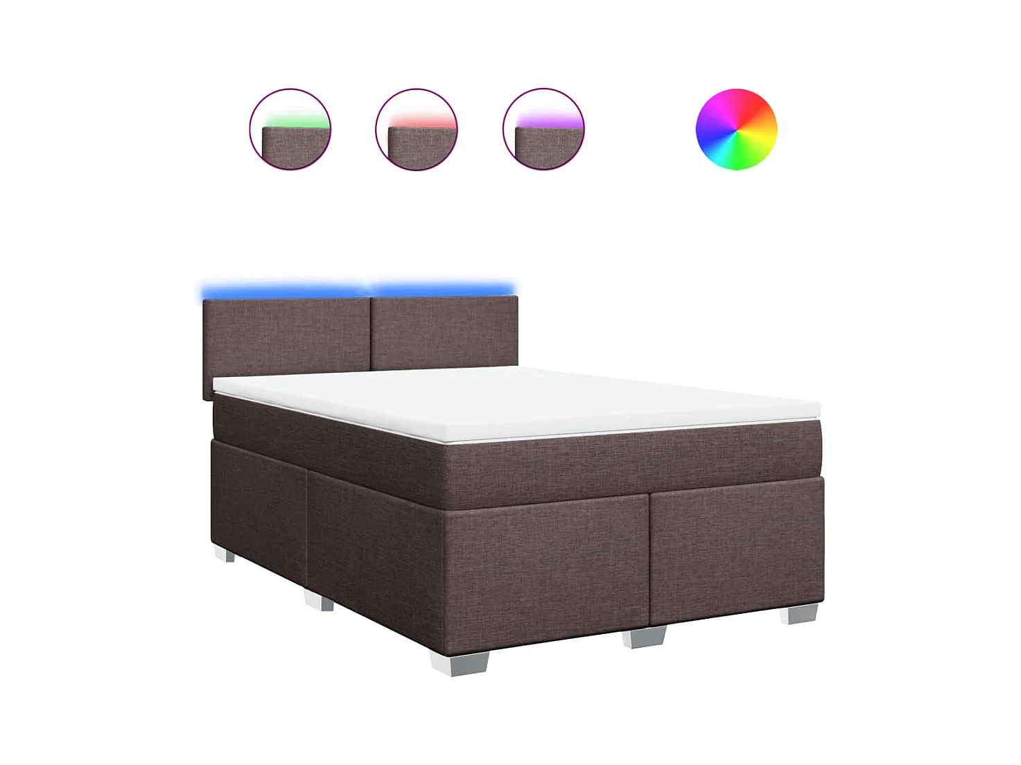 Sommier à lattes de lit avec matelas Marron foncé 140x200 cm