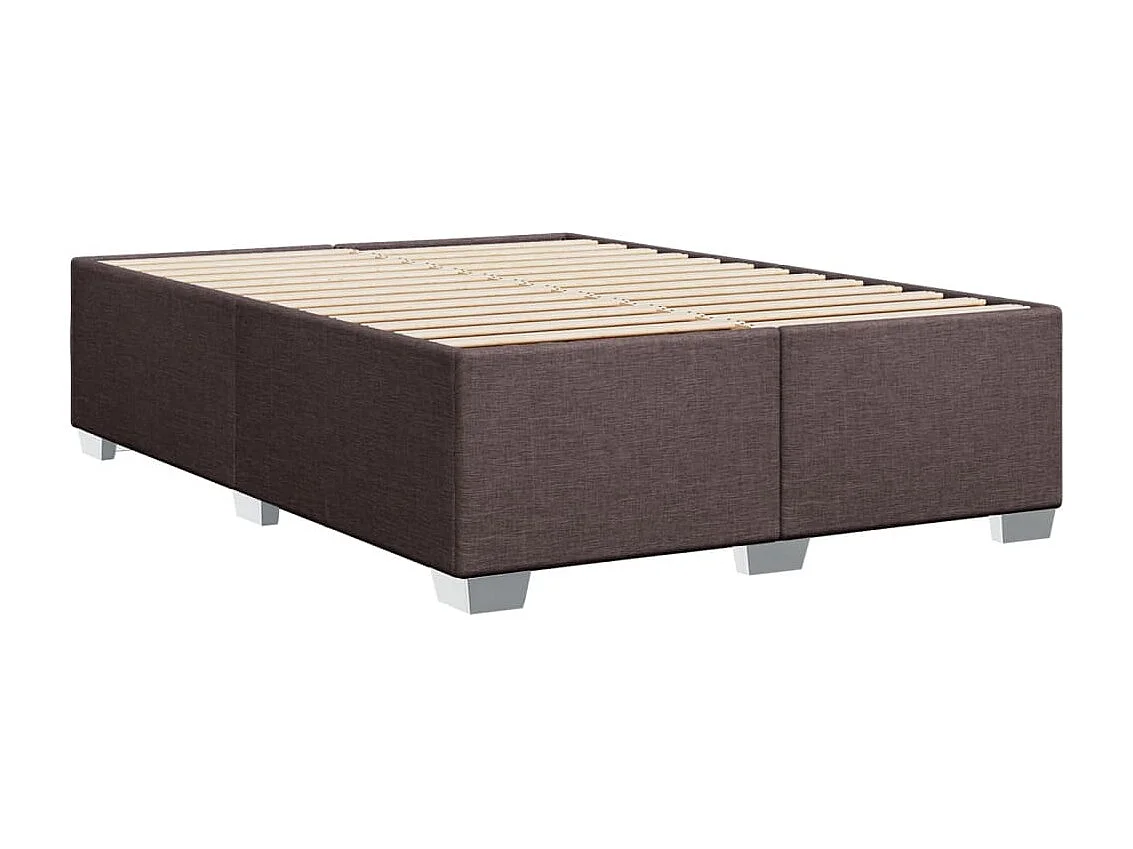 Cama box spring con colchón tela marrón oscuro 140x200 cm