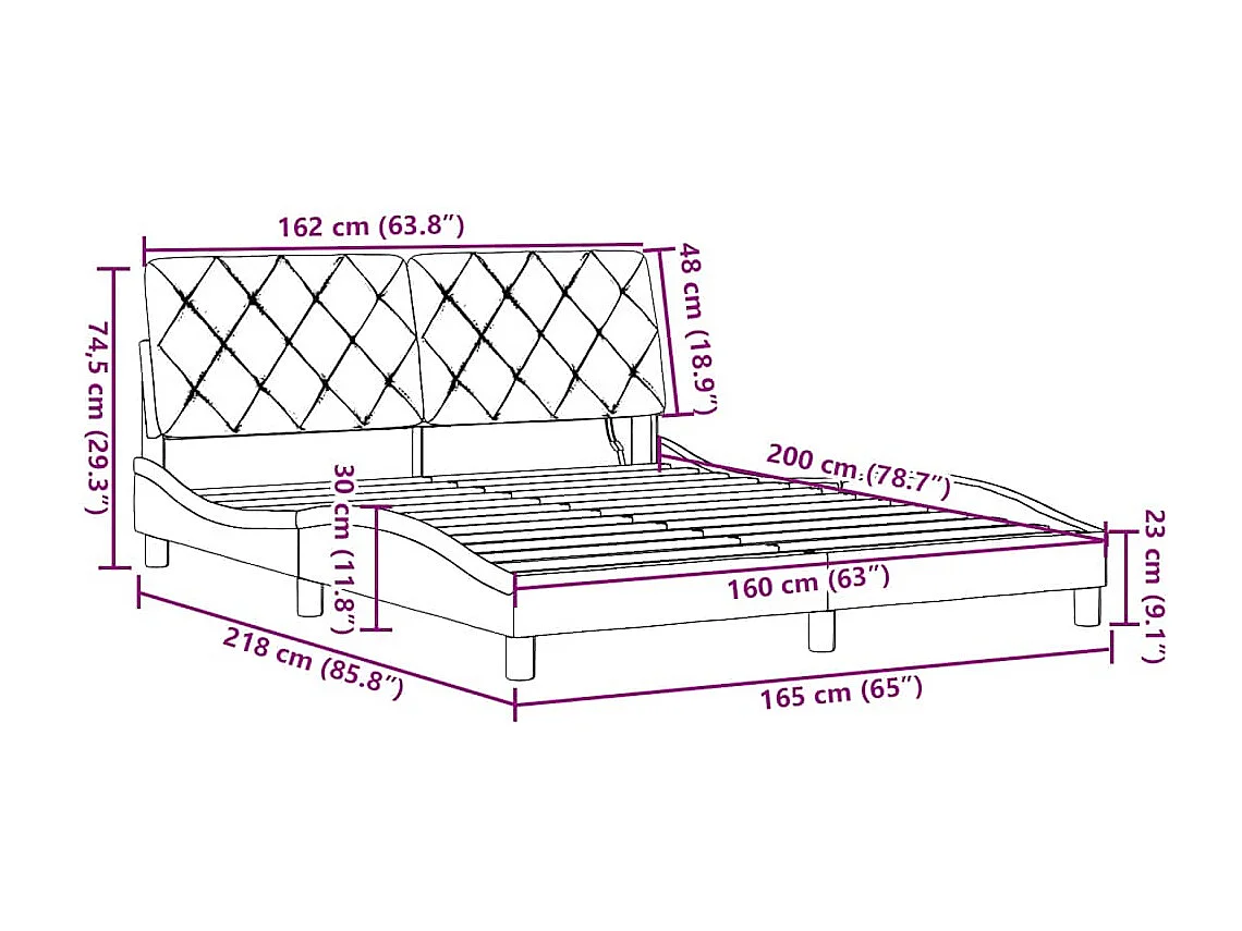 Bettgestell mit LED ohne Matratze Hellgrau 160x200 cm Stoff