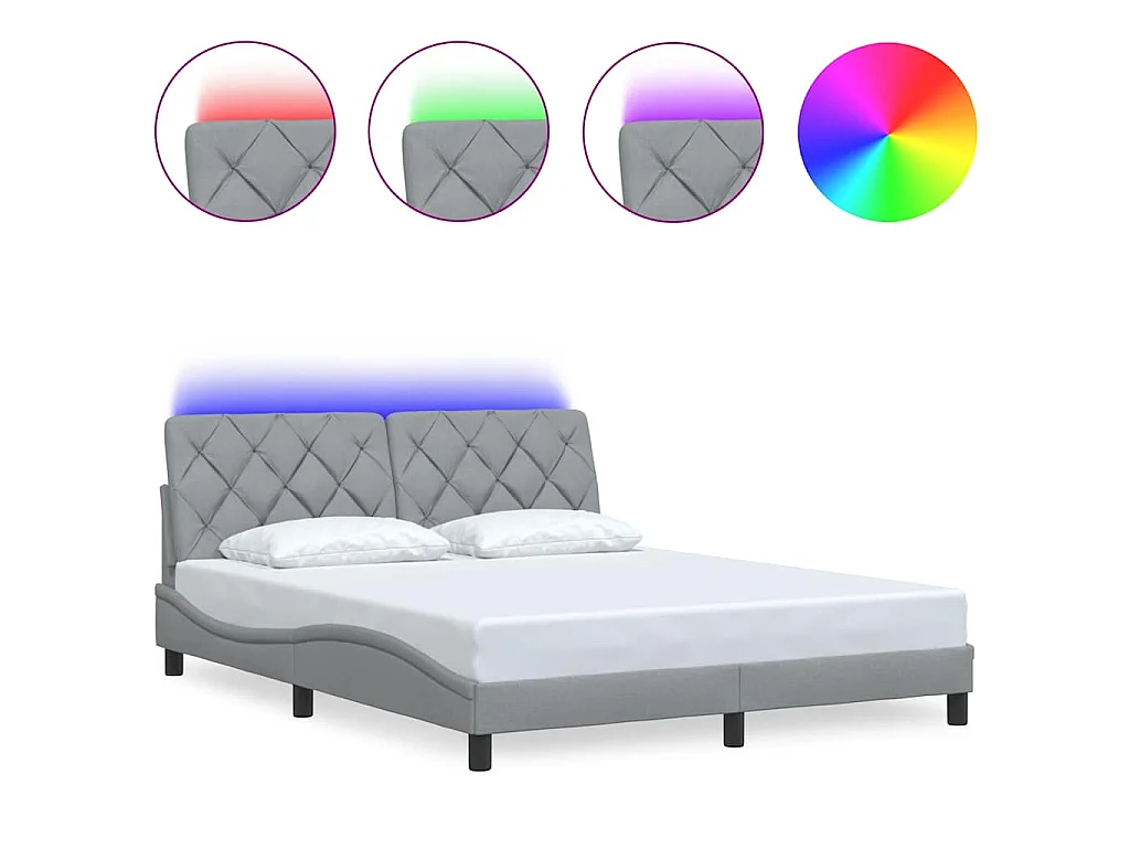 Giroletto con LED senza Materasso 160x200 cm Tessuto
