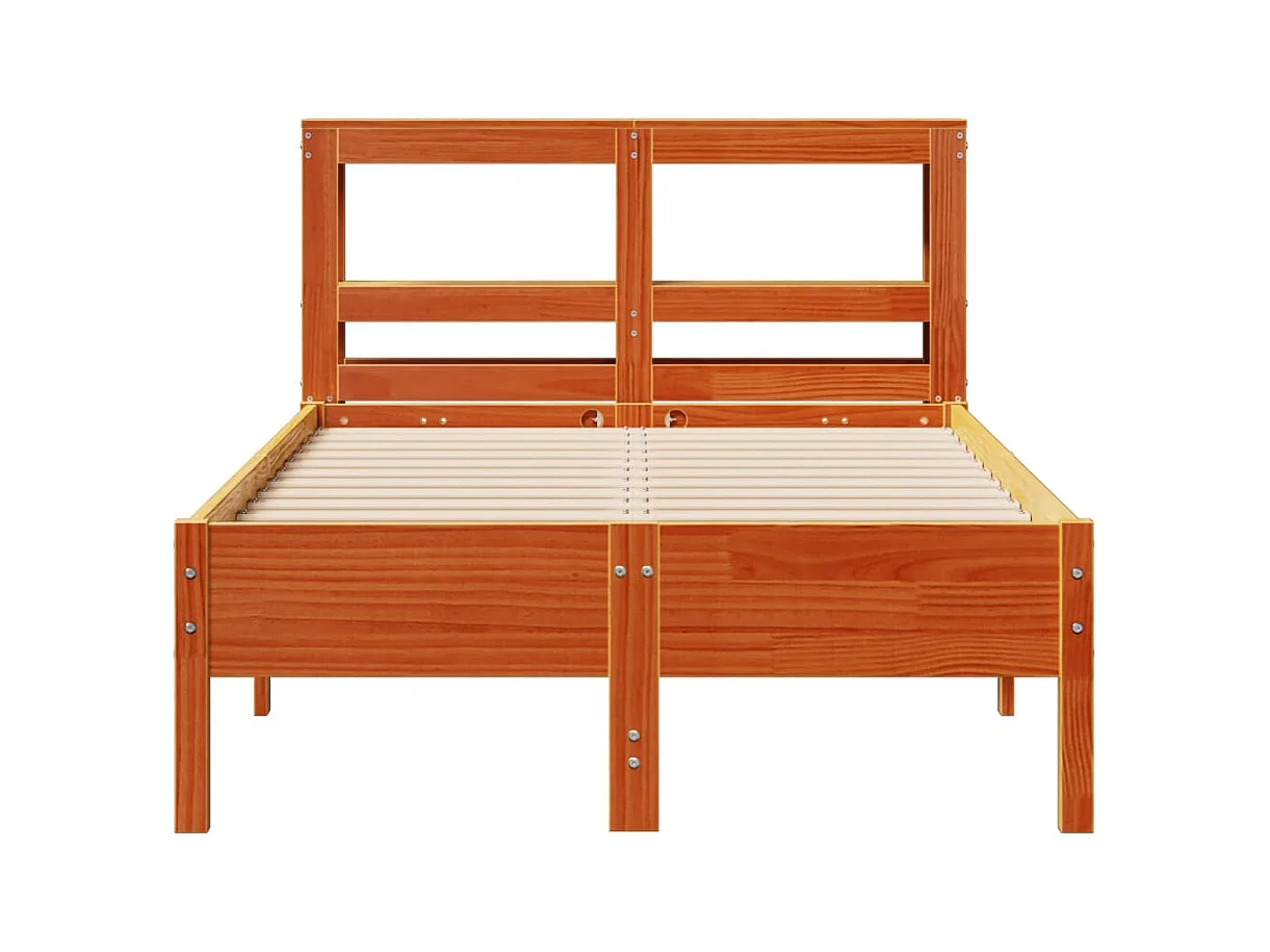 Letto senza Materasso Marrone Cera 90x200 cm Legno di Pino