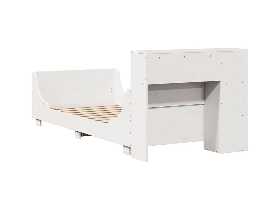 Cadre de lit sans matelas blanc 100x200 cm bois de pin massif