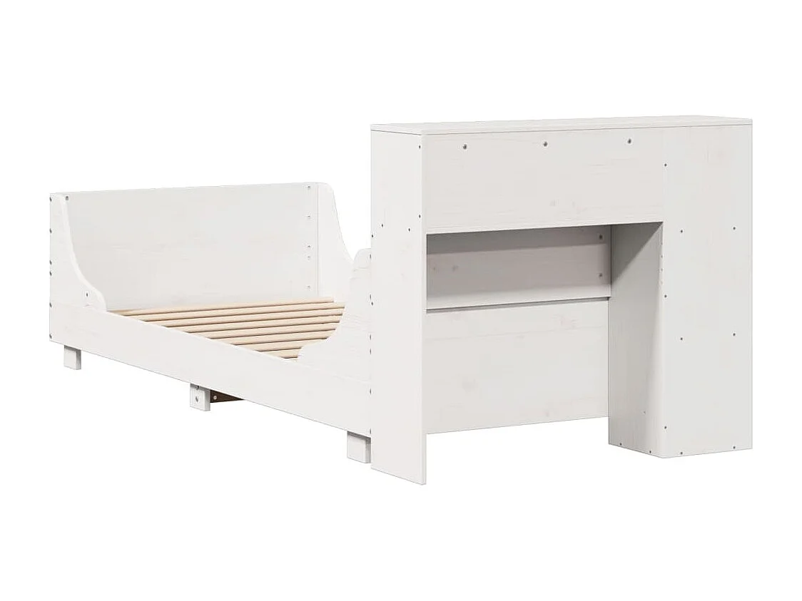 Cadre de lit sans matelas blanc 100x200 cm bois de pin massif