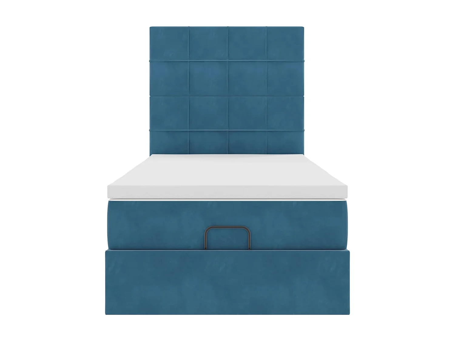 Ottoman bed met matrassen 90x200cm fluweel donkerblauw