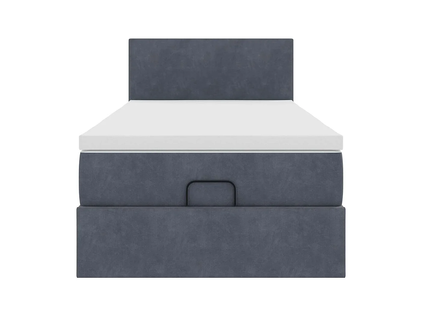 Ottoman-Bett mit Matratze & LEDs Dunkelgrau 100x200 cm Samt