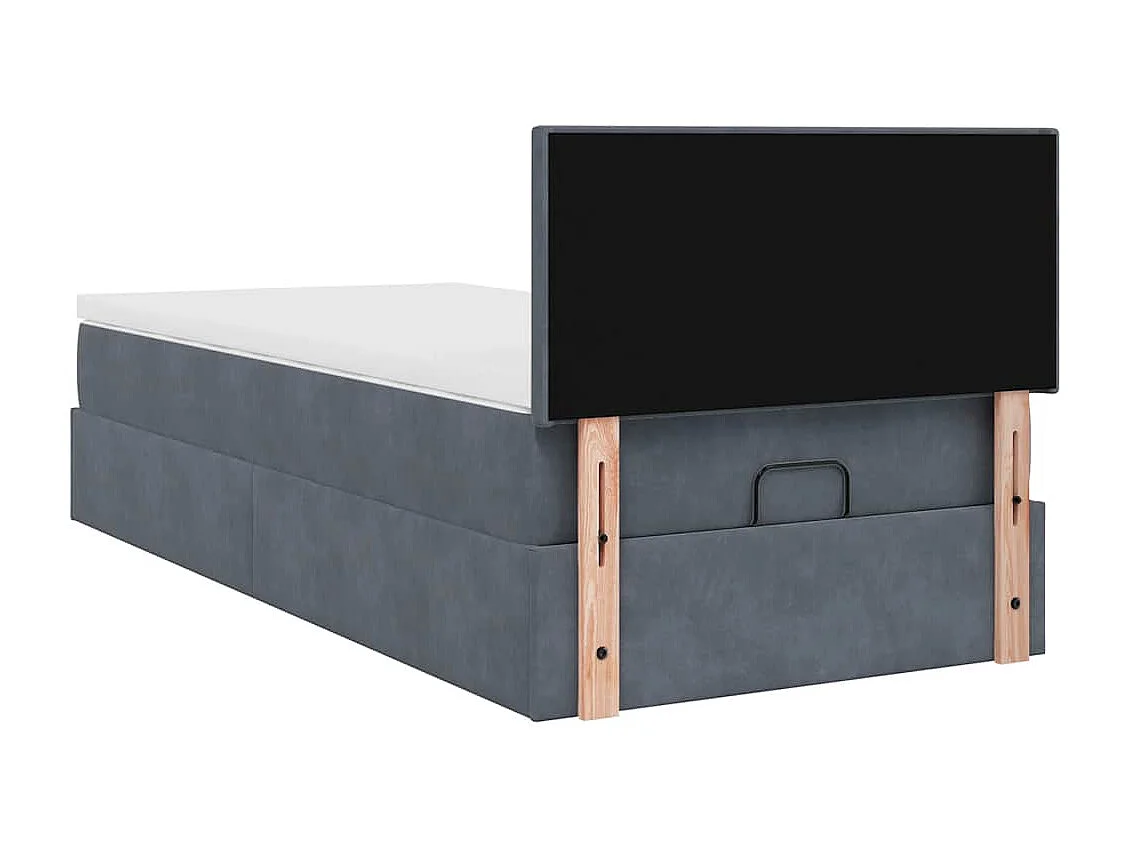 Ottoman bed met matras en LED's 100x200 cm fluweel donkergrijs