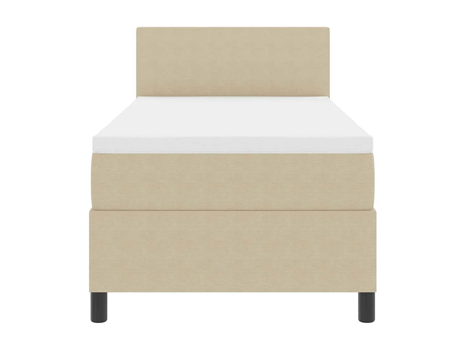 Boxspringbett Hellgrau und Weiß 90 x 190 cm Cordstoff