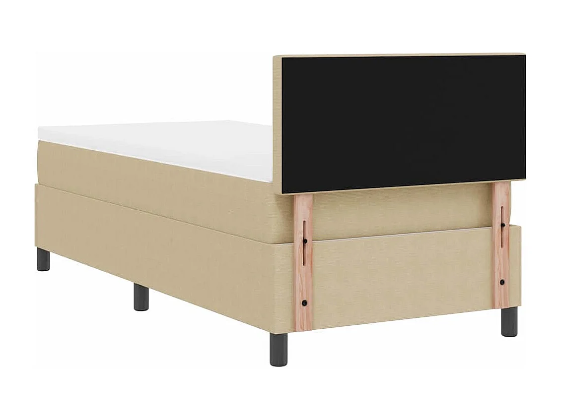 Boxspringbett Hellgrau und Weiß 90 x 190 cm Cordstoff