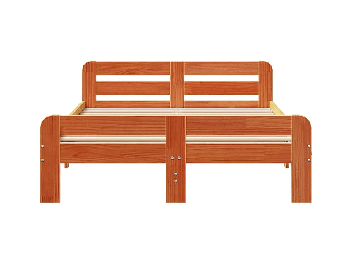 Cadre de lit sans matelas cire marron 180x200cm bois pin massif