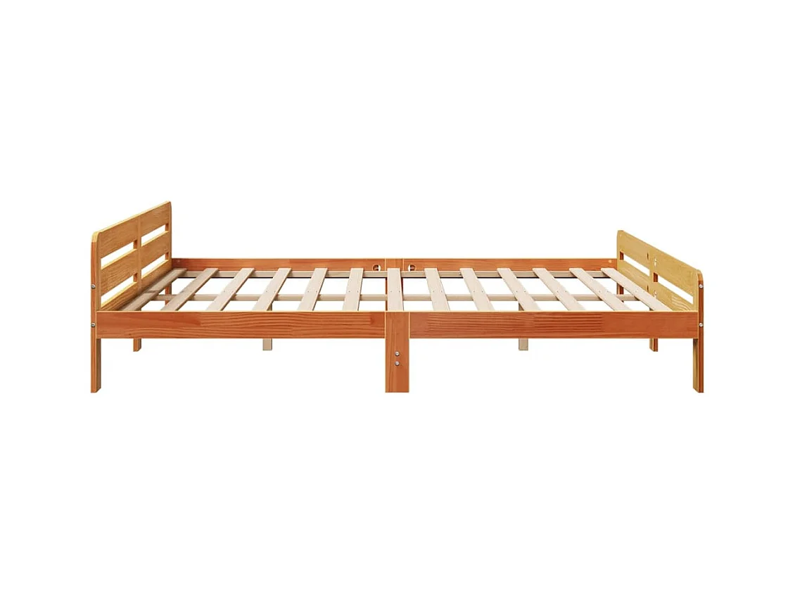 Cadre de lit sans matelas cire marron 180x200cm bois pin massif