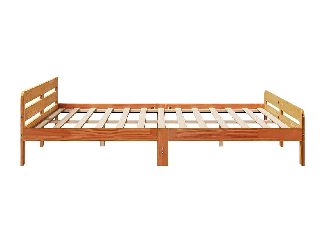 Bedframe zonder matras massief grenenhout wasbruin 180x200 cm