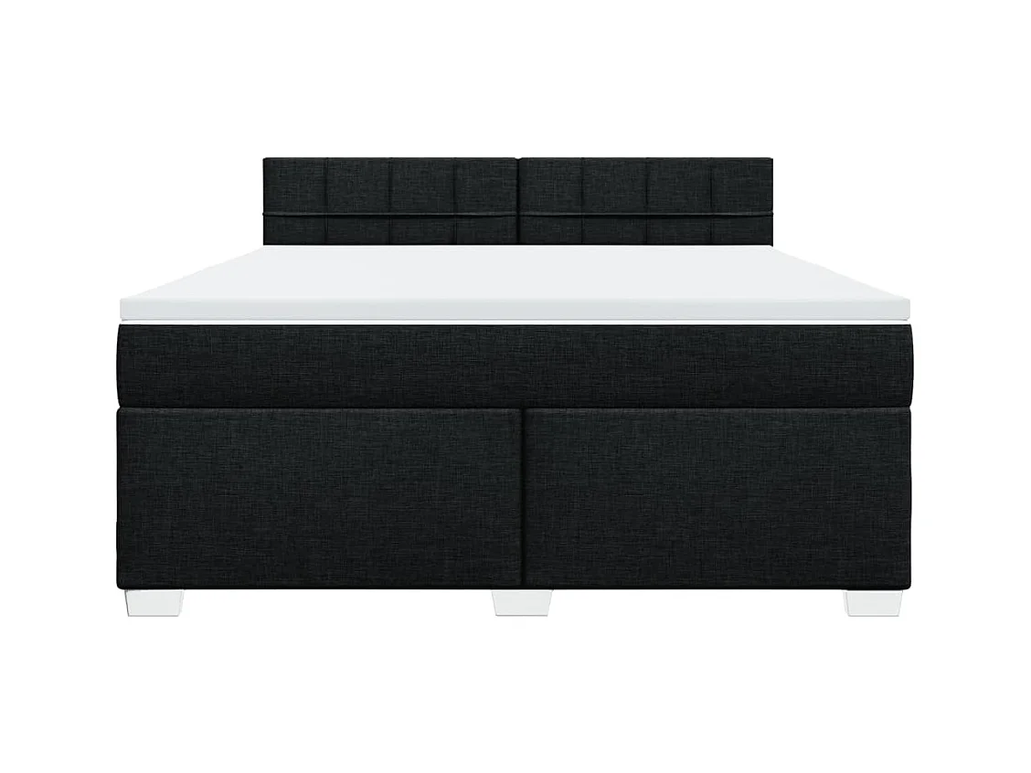 Boxspringbett mit Matratze Schwarz 180x200 cm Stoff