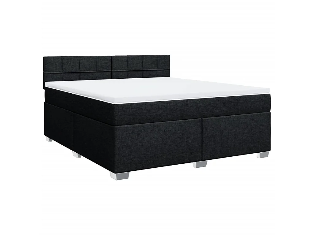 Boxspring met matras stof zwart 180x200 cm