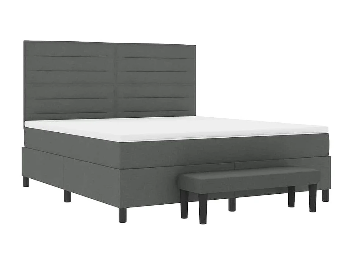 Boxspringbett mit Matratze Dunkelgrau 180 x 200 cm Stoff