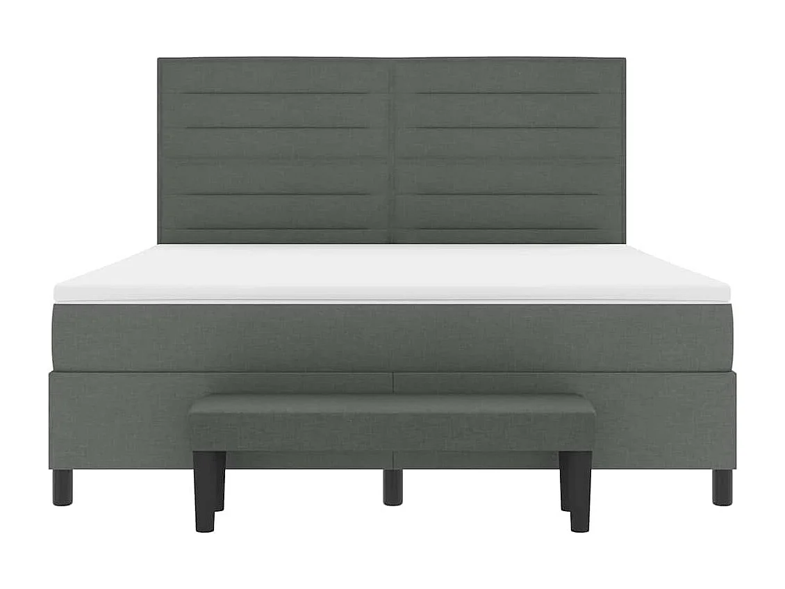 Boxspringbett mit Matratze Dunkelgrau 180 x 200 cm Stoff