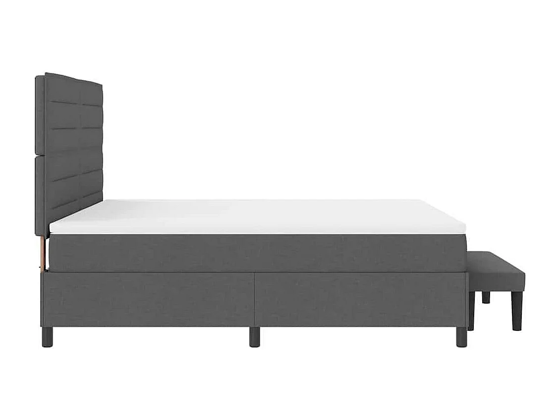 Boxspringbett mit Matratze Dunkelgrau 180 x 200 cm Stoff
