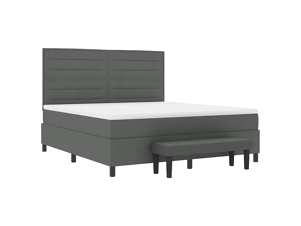 Boxspringbed met hoofdeinde Donkergrijs 180 x 200 cm Stof