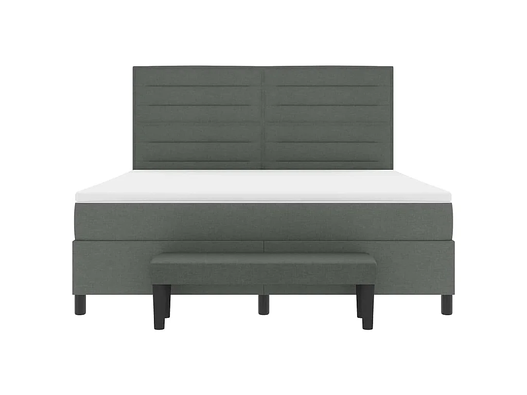 Boxspringbed met hoofdeinde Donkergrijs 180 x 200 cm Stof