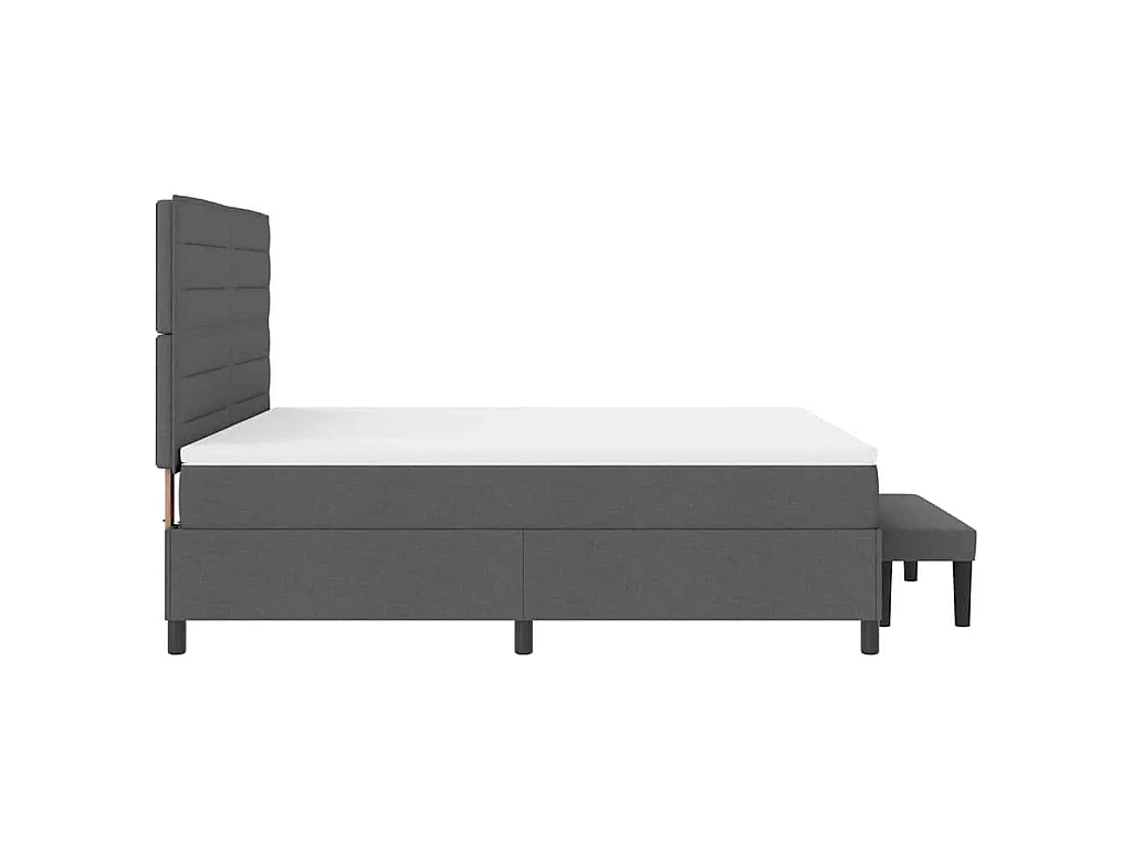 Boxspringbed met hoofdeinde Donkergrijs 180 x 200 cm Stof