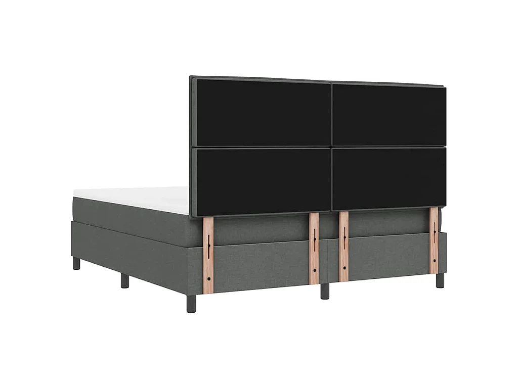 Boxspringbed met hoofdeinde Donkergrijs 180 x 200 cm Stof