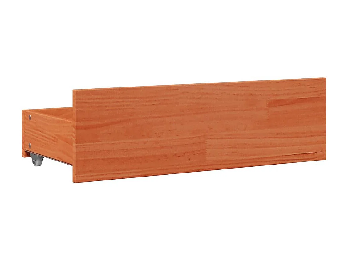 Cadre de lit sans matelas avec tiroirs brun cire 140x200 cm pin