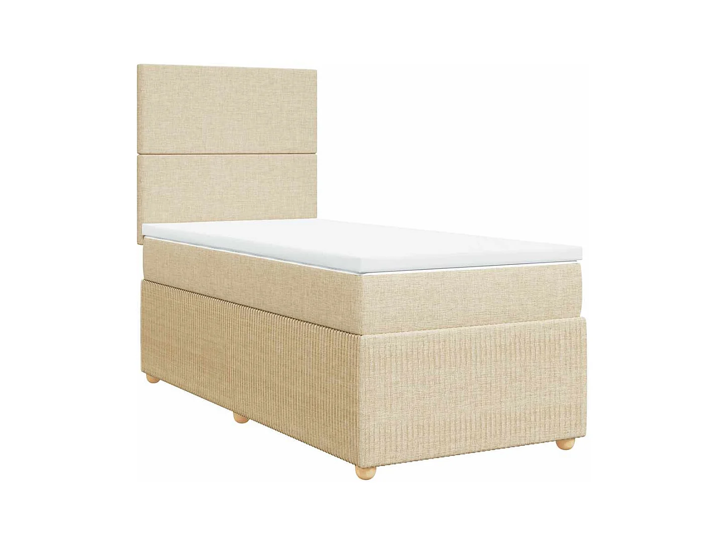 Boxspringbett mit Matratze Creme 90x200 cm Stoff