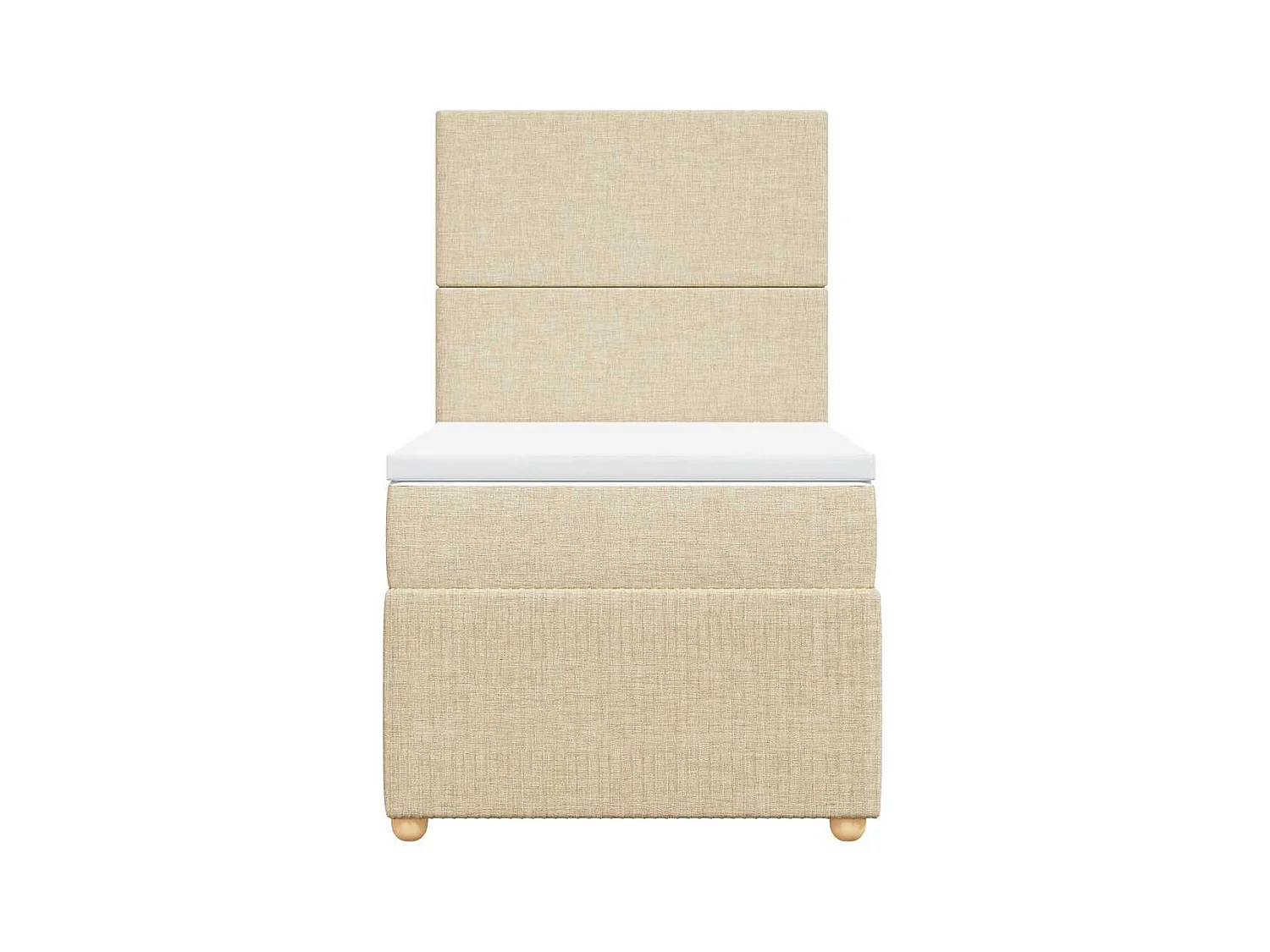 Boxspringbett mit Matratze Creme 90x200 cm Stoff