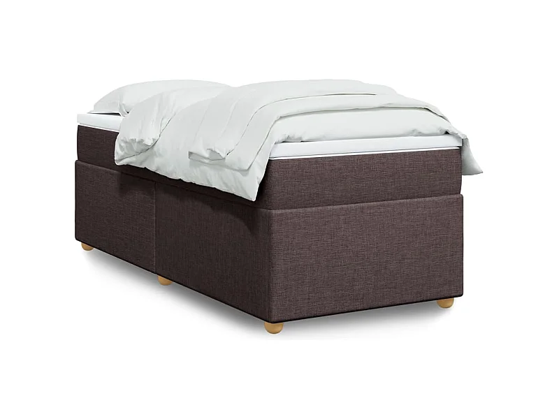 Boxspringbett mit Matratze Dunkelbraun 90x190 cm Stoff