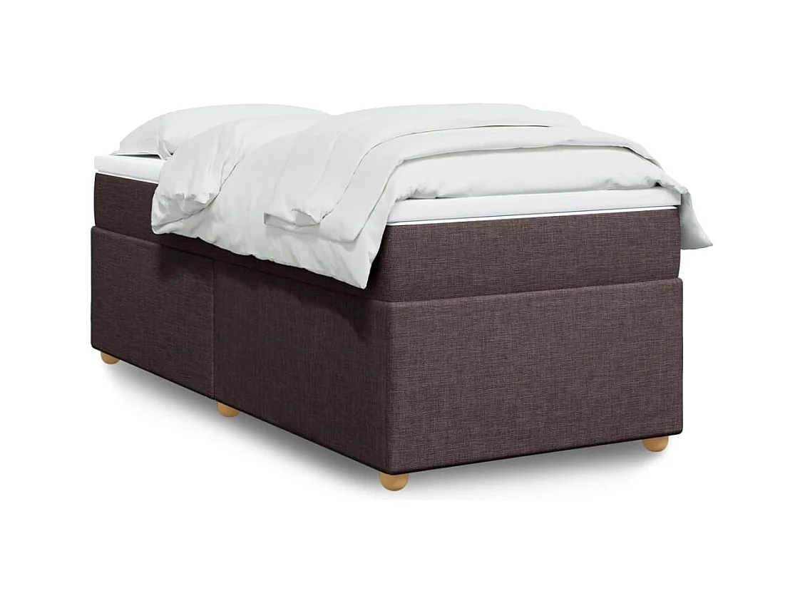 Boxspringbett mit Matratze Dunkelbraun 90x190 cm Stoff