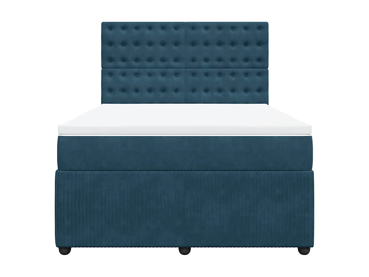 Sommier à lattes de lit et matelas Bleu foncé 140x200cm Velours