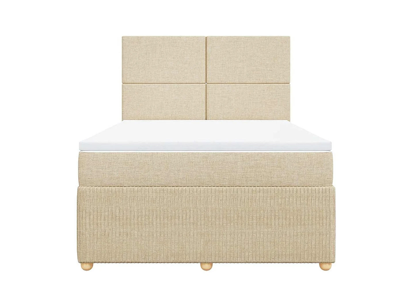 Sommier à lattes de lit avec matelas Crème 140x190 cm Tissu