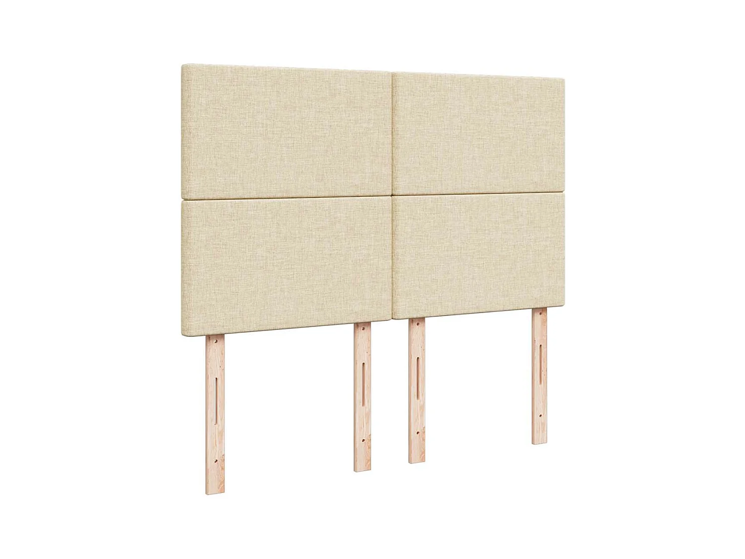 Sommier à lattes de lit avec matelas Crème 140x190 cm Tissu