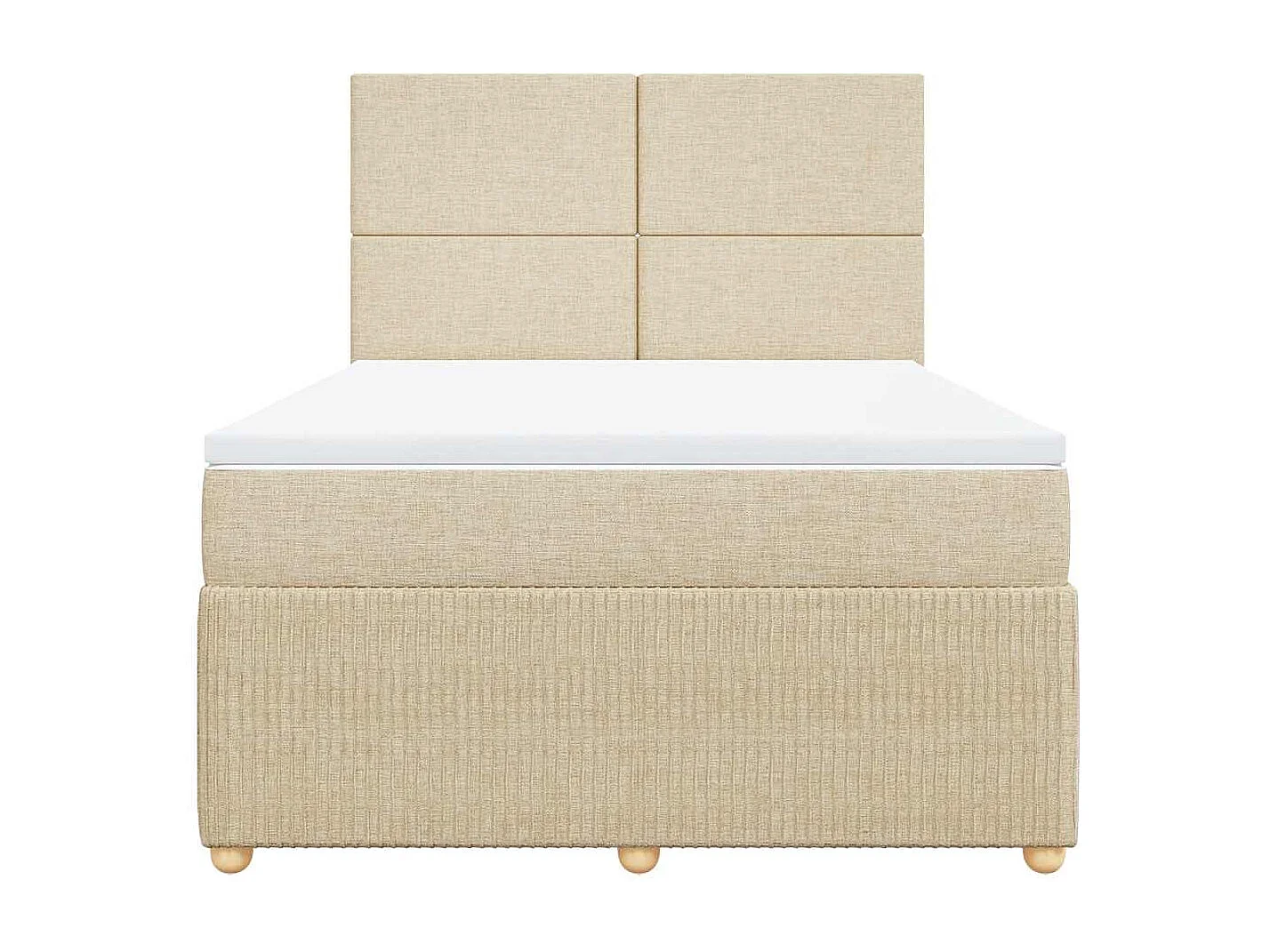 Boxspring met matras stof crèmekleurig 140x190 cm