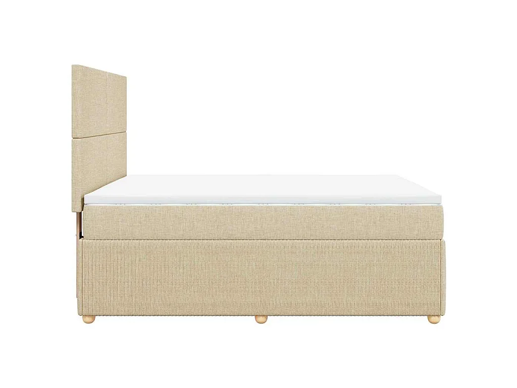 Boxspringbett mit Matratze Creme 140x190 cm Stoff