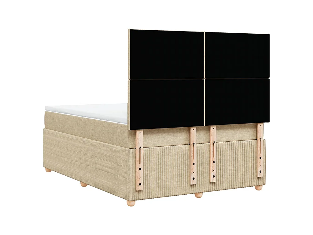 Boxspringbett mit Matratze Creme 140x190 cm Stoff