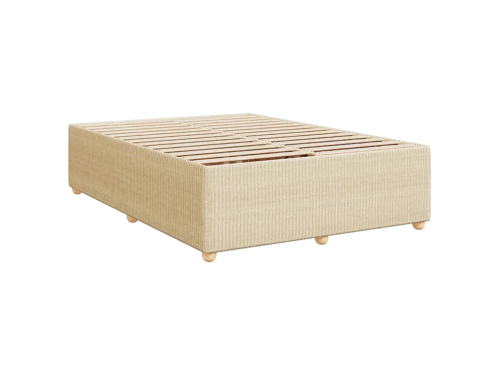 Boxspringbett mit Matratze Creme 140x190 cm Stoff