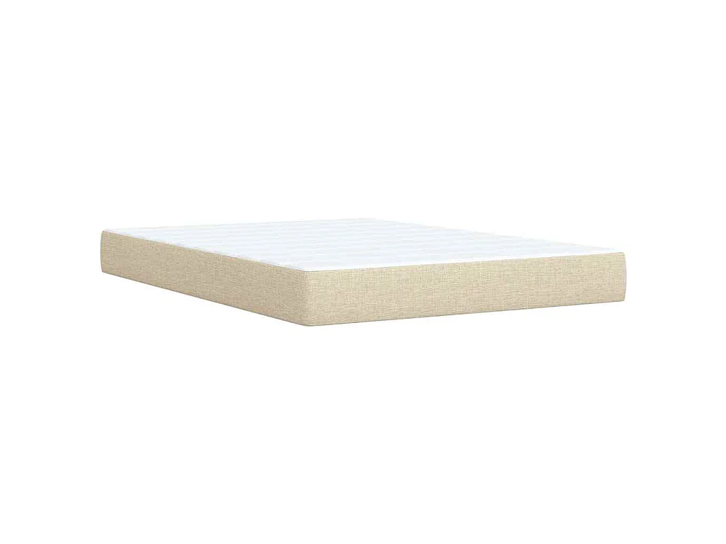 Boxspringbett mit Matratze Creme 140x190 cm Stoff