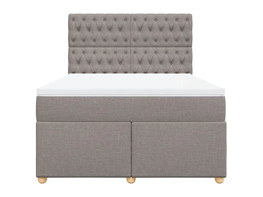 Boxspringbett mit Matratze Taupe 160x200 cm Stoff