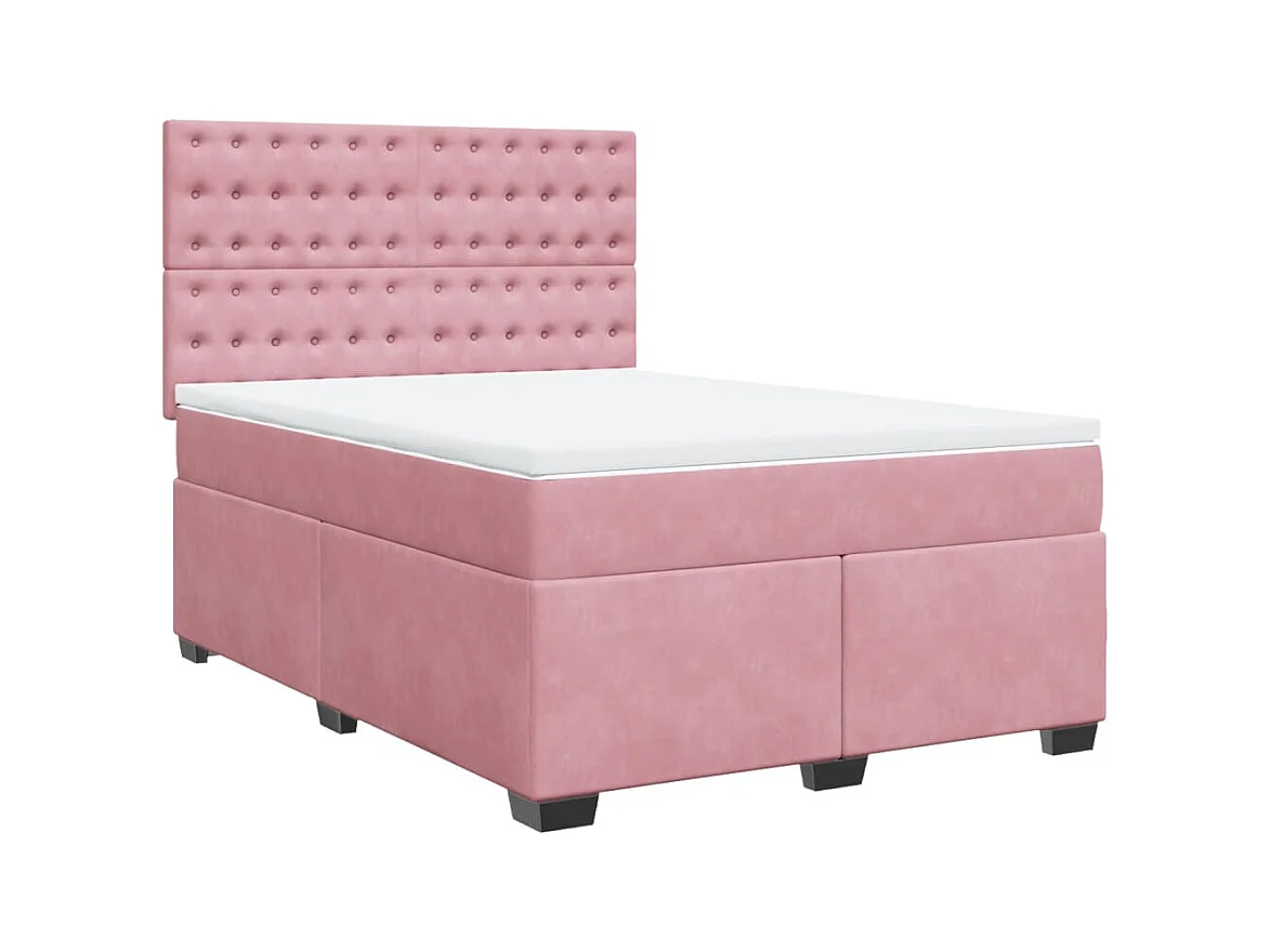 Sommier à lattes de lit avec matelas Rose 140x200 cm Velours